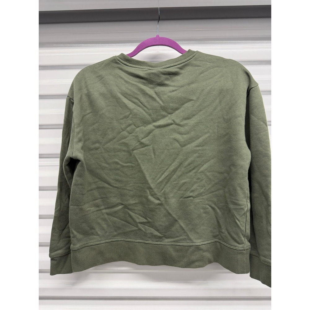 Reebok Womens 2 Piece Sweatshirt and Joggers Set Olive Green Fleece Tracksuit